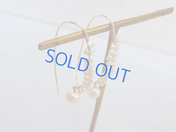 画像3: 【14kgf】淡水パールのワイヤーリーフピアス (3)