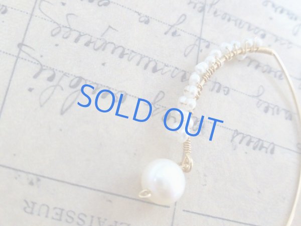 画像4: 【14kgf】淡水パールのワイヤーリーフピアス (4)