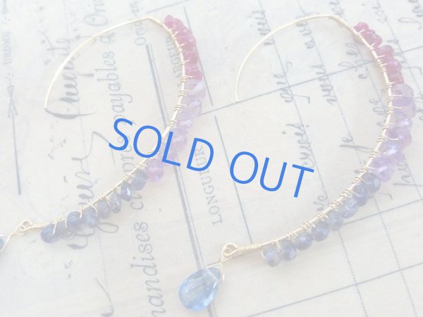 画像2: 【14kgf】カラフルなワイヤーリーフピアス (2)