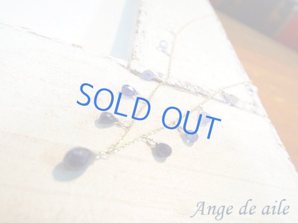 画像2: 【K10】サファイアのしずくグラデーションネックレス (2)