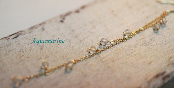 画像2: 【14kgf】 Charmantシリーズ アクアマリンの粒々ロングピアス (2)