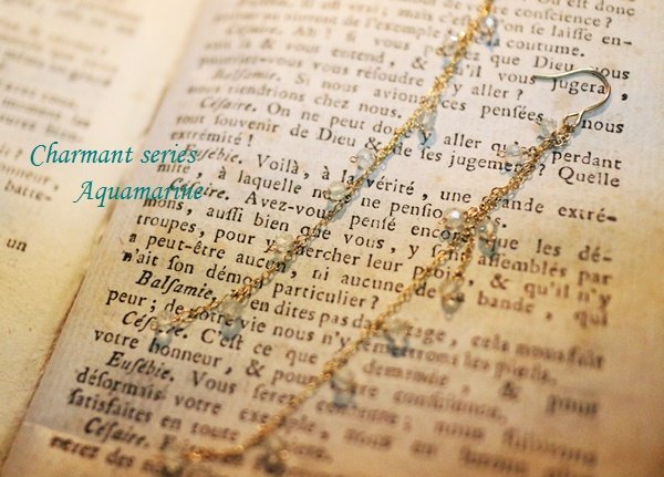 画像3: 【14kgf】 Charmantシリーズ アクアマリンの粒々ロングピアス (3)