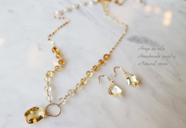 画像4: 【14kgf】シトリン&淡水パールネックレス (4)