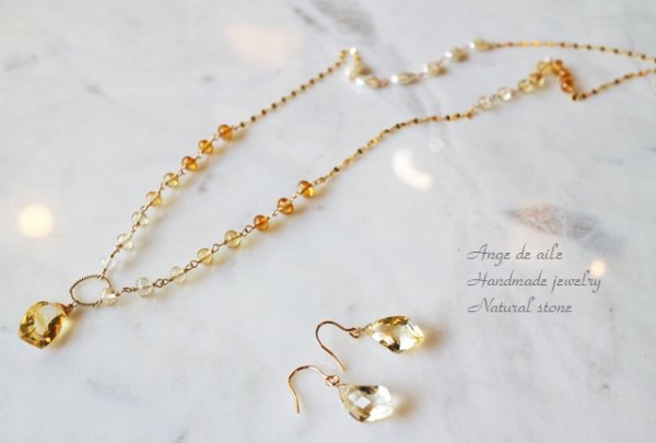 画像3: 【14kgf】シトリン&淡水パールネックレス (3)