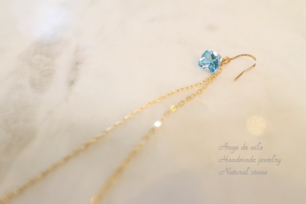 画像3: 【14kgf】スイスブルートパーズのロングチェーンピアス(片耳) (3)