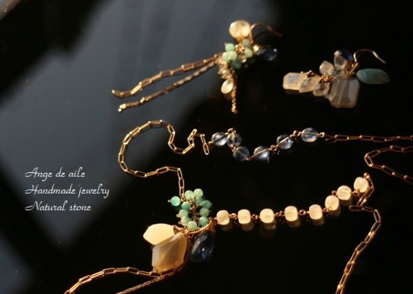 画像3: 【14kgf】ムーンストーン&カイヤナイトの彩りネックレス (3)