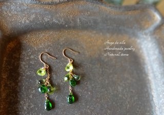 14KGF】ペリドット＆アイオライト ピアス/イヤリング