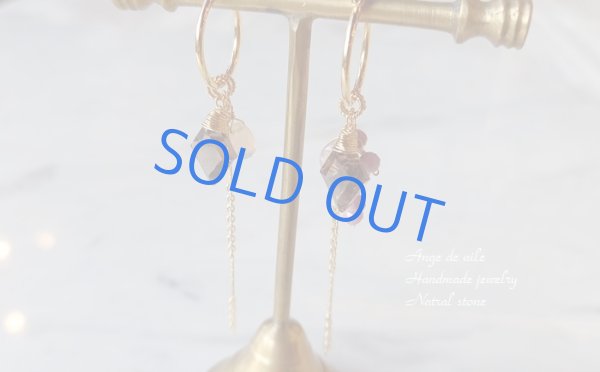 画像3: スモーキークオーツ＆フォスフォシデライトのフープピアス/イヤリング  (3)