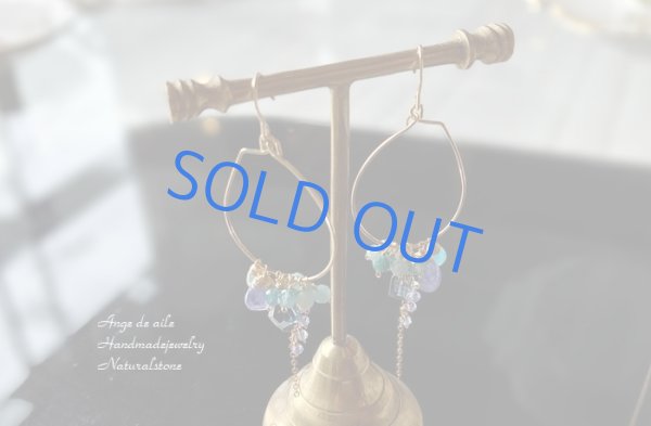 画像3: 【14kgf】グランディディエライト&タンザナイトの初夏の彩りフープピアス  /イヤリング (3)