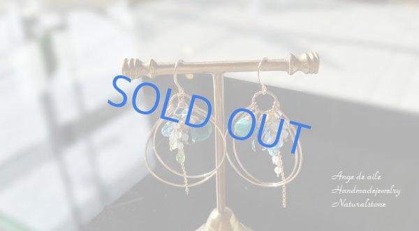 画像2: 【14kgf】  *Bouquet   ブルーカラーの紫陽花フープピアス/イヤリング (2)