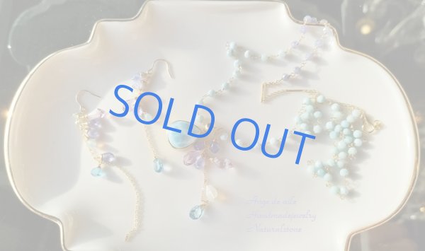 画像3: 【14kgf】タンザナイト&アメジスト、トパーズの彩りアシンメトリーピアス/イヤリング (3)