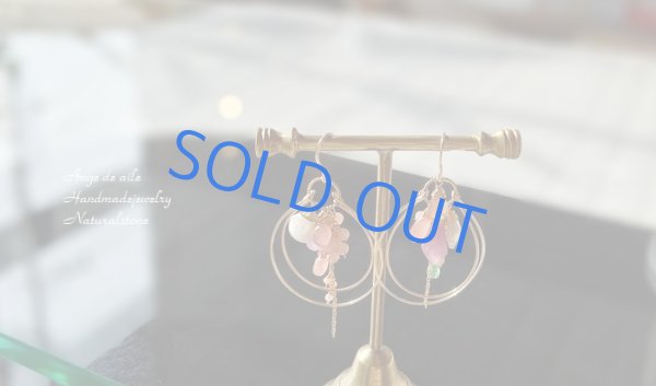 画像2: 【14kgf】  *Bouquet   ピンクカラーの紫陽花フープピアス/イヤリング (2)