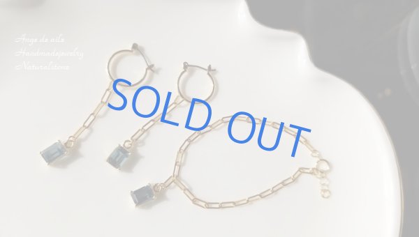 画像3: 【14kgf】*Divers  ロンドンブルートパーズのフープ ピアス/イヤリング (3)