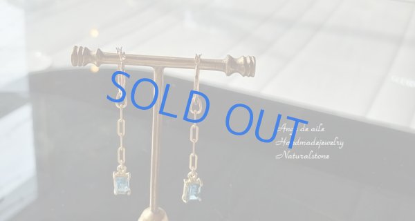 画像4: 【14kgf】*Divers  ロンドンブルートパーズのフープ ピアス/イヤリング (4)