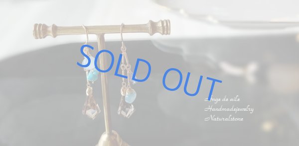 画像3: 【14ｋｇｆ】　スモーキークオーツ＆ミントの彩りピアス /イヤリング (3)