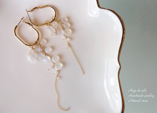 画像3: 【14KGF】ムーンストーン⋆Dressing upピアス/イヤリング (3)