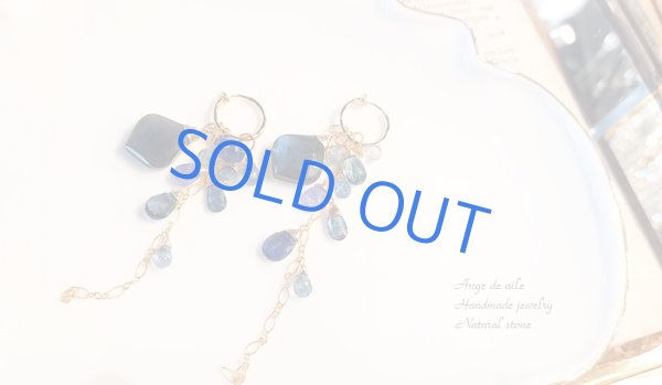 画像2: 【14kgf】ラブラドライト&ブルーカラーストーン ピアス /イヤリング (2)