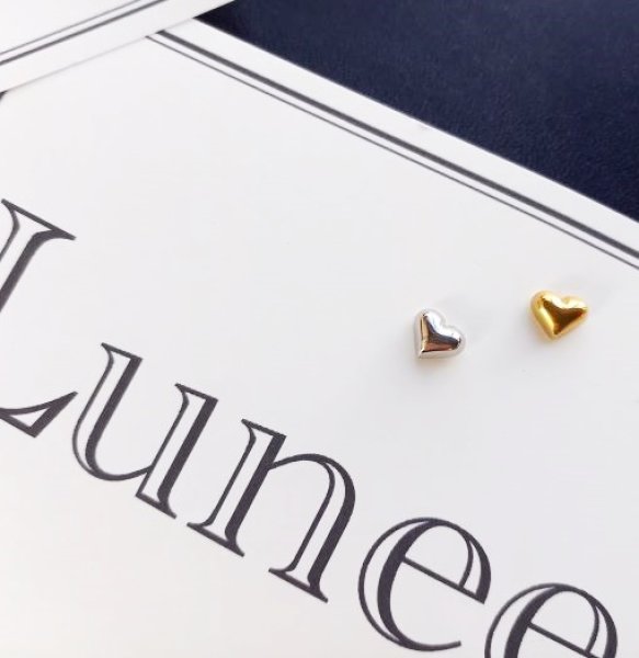 画像1: *Luneel   ハートモチーフバイカラーピアス　 (1)