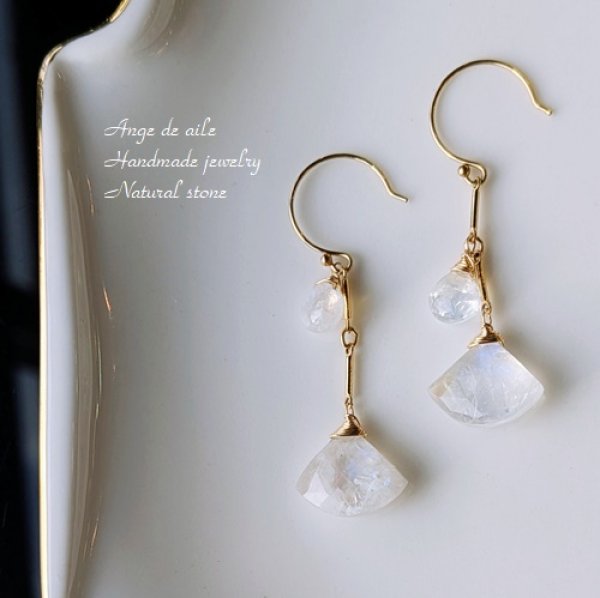 画像1: 【14ｋｇｆ】*Ange  ムーンストーンピアス  /イヤリング (1)