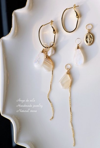 画像2: ⋆Ange Libre  ムーンストーン着せ替えピアス  /イヤリング (2)