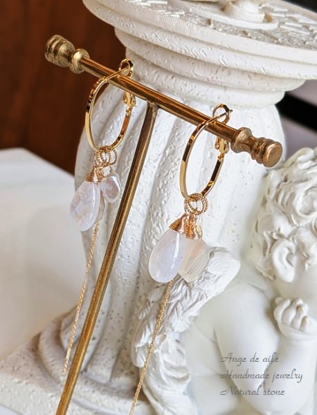 画像3: ⋆Ange Libre  ムーンストーン着せ替えピアス  /イヤリング (3)