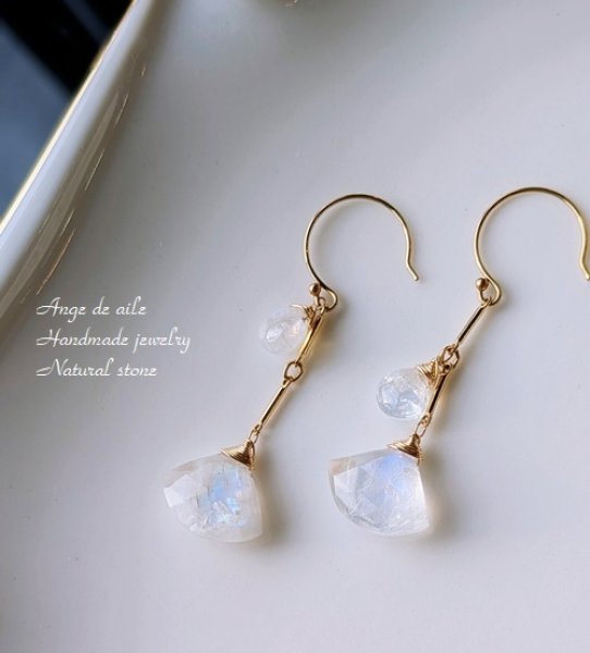 画像2: 【14ｋｇｆ】*Ange  ムーンストーンピアス  /イヤリング (2)