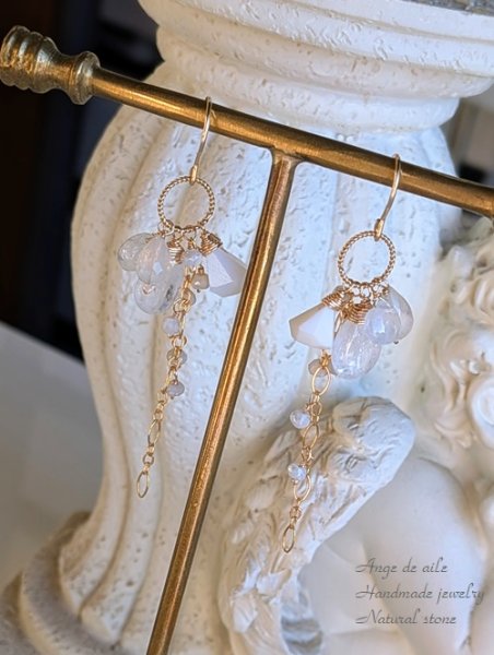画像2: 【14ｋｇｆ】*Ange  ムーンストーンピアス  /イヤリング (2)