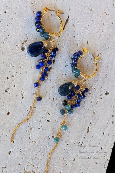 画像1: 【14ｋｇｆ】*Étoile Nocturne　― 夜空にきらめくブルーの 着せ替え ピアス  /イヤリング (1)