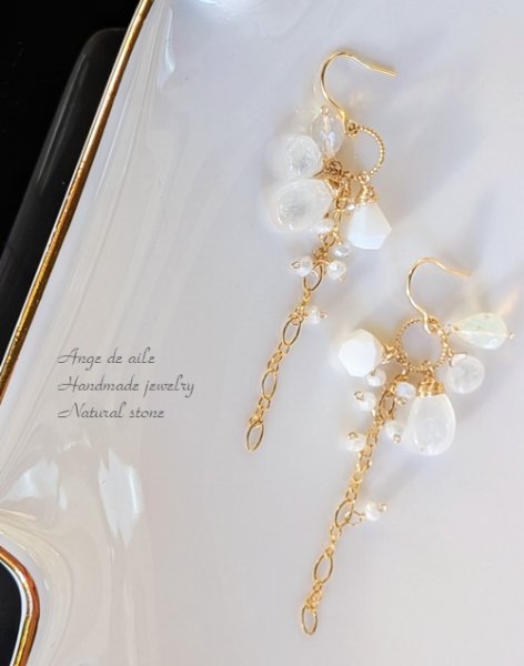 画像3: 【14ｋｇｆ】*Ange  ムーンストーンピアス  /イヤリング (3)