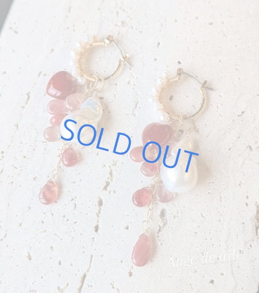 画像1: ⋆Rouge Lumière　― 光をまとう赤のピアス／イヤリング ― (1)