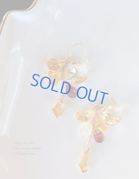 画像2: 【14ｋｇｆ】*Lumière du matin　シトリン＆オパール　ピアス  /イヤリング (2)