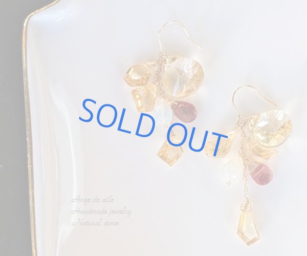 画像1: 【14ｋｇｆ】*Lumière du matin　シトリン＆オパール　ピアス  /イヤリング (1)